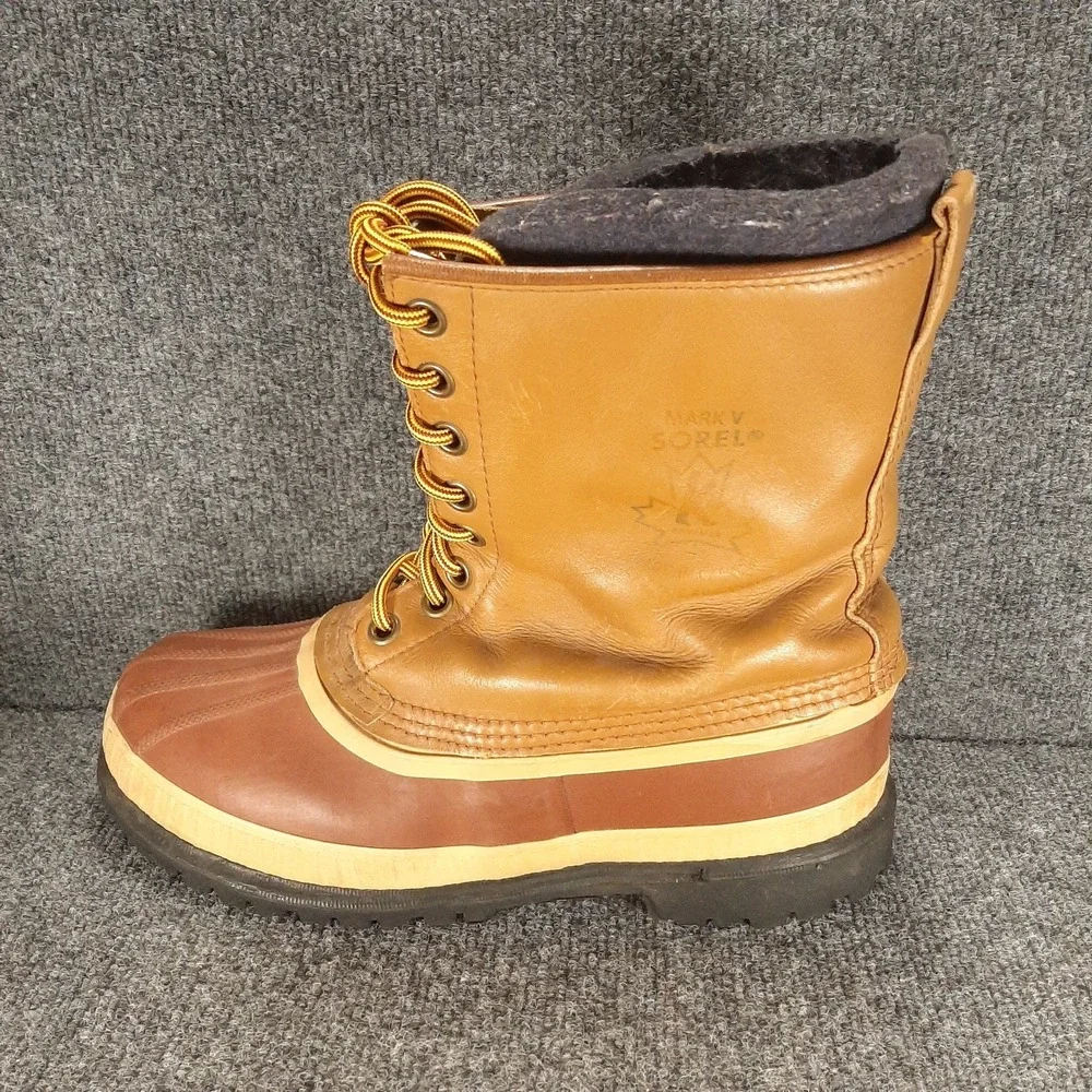 Sorel Mark V Men's 9.5 Boots Waterproof Rubber Leather Pac Boot w/Liner